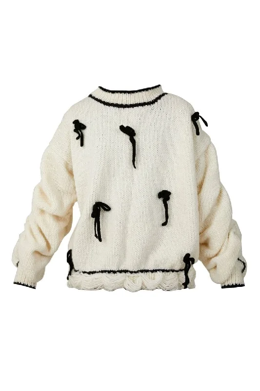 Knitted FloralCREAM-CAKE KNITTED SWEATER