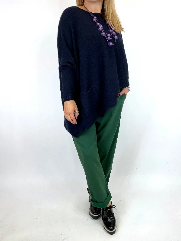 Stovepipe PantsMade in Italy Lagenlook Plain Magic Pant Joggers in Pine Green .code 50106