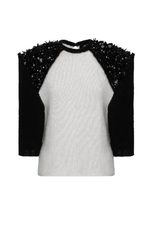 Knitted TankMOHAIR SWEATER WITH SHOULDER DETAILING