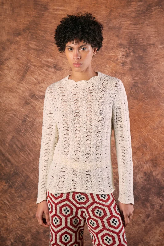 Knitted HeavyweightAllpa Ivory Knit Top by Muna