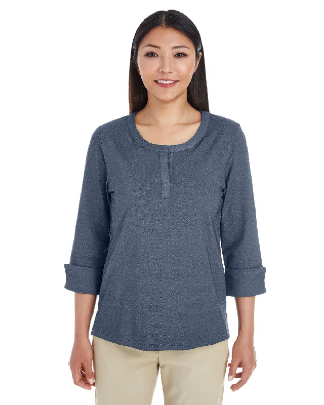 Knitted FallDevon & Jones Ladies' Central Cotton Blend Mélange Knit Top