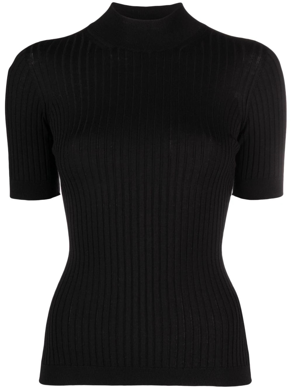 Knit OversizedVersace Black Knit SS Top