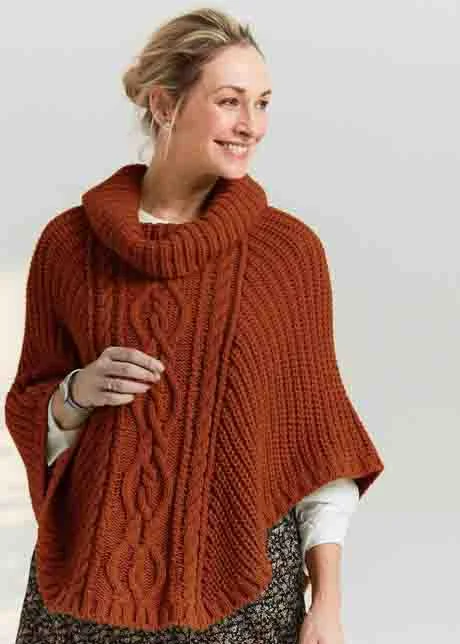 Knit CropBlanche Cable Knit Poncho